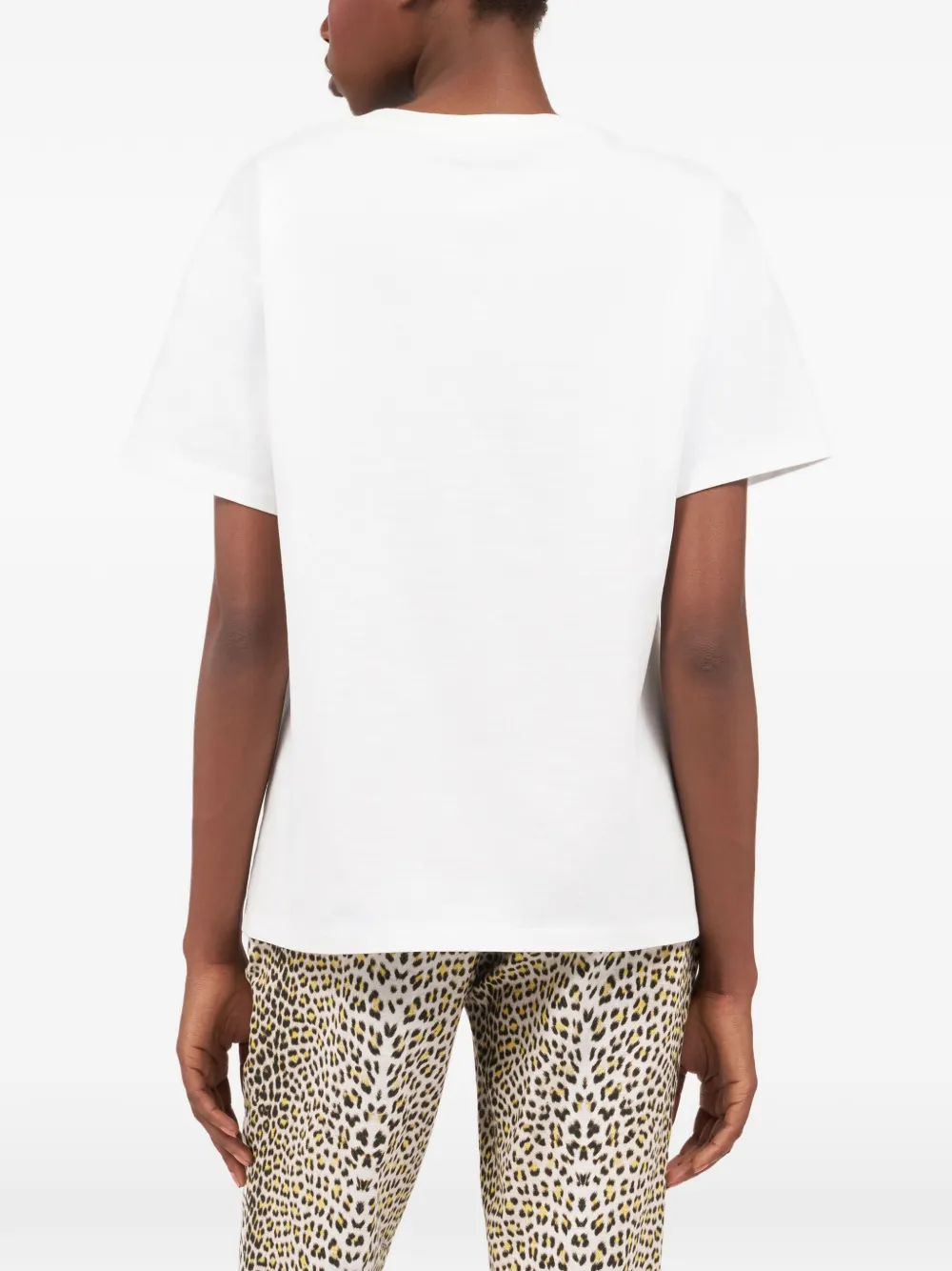 Roberto Cavalli T-shirt met geborduurde tijger Wit