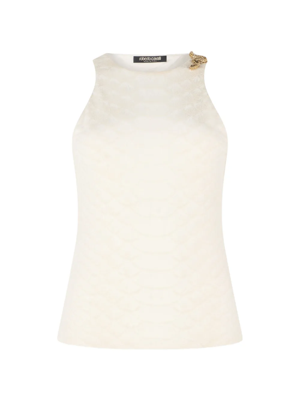 Roberto Cavalli snake scale sleeveless top - Toni neutri
