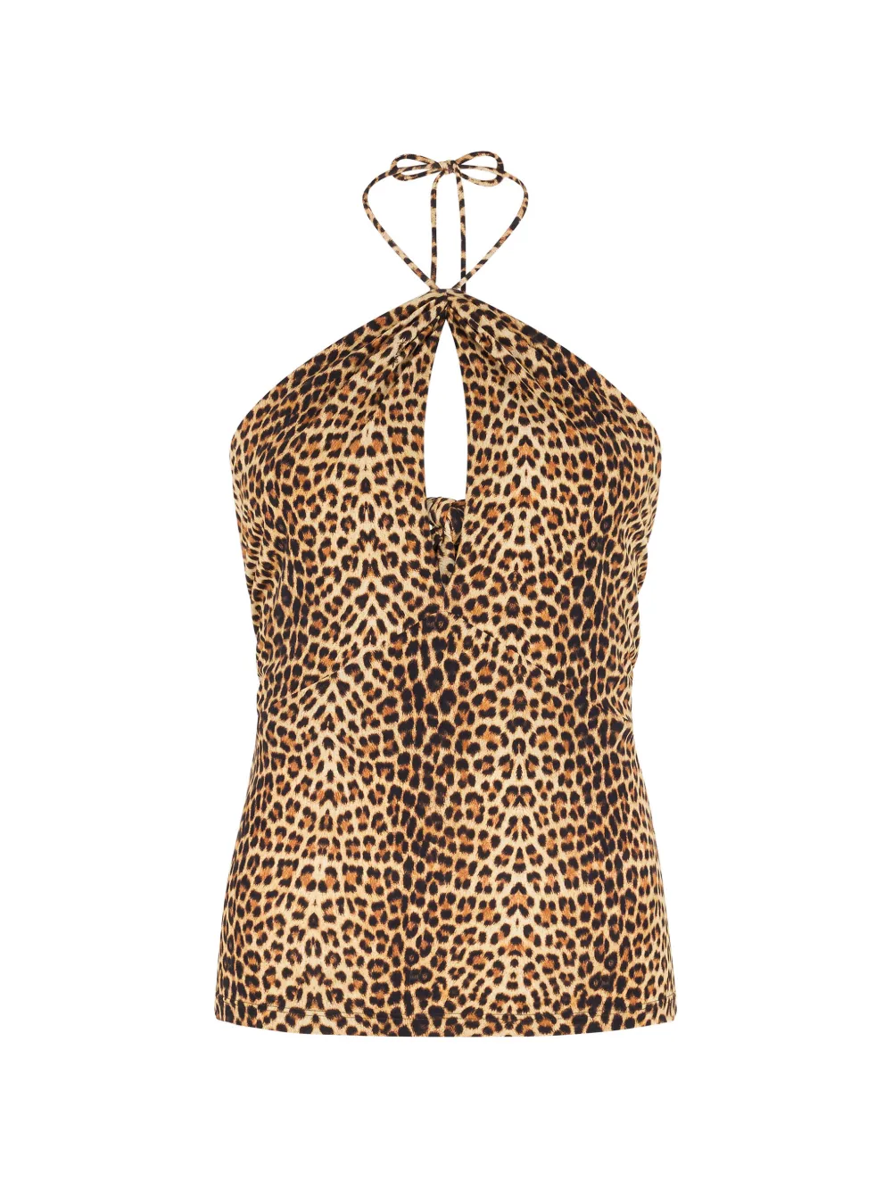 Roberto Cavalli halterneck animal-print top - Marrone