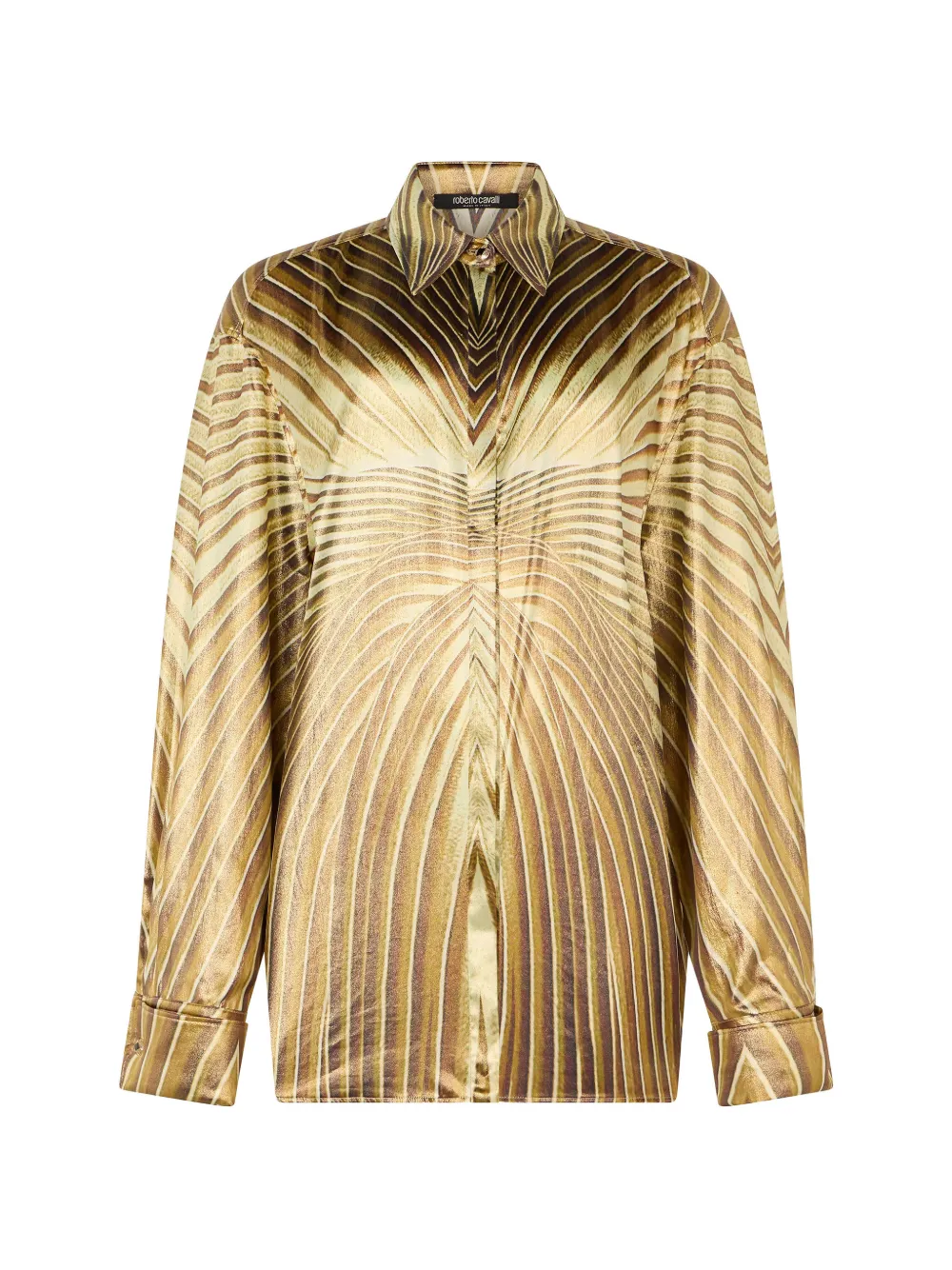 Roberto Cavalli Ray Of Gold-print silk shirt - Oro