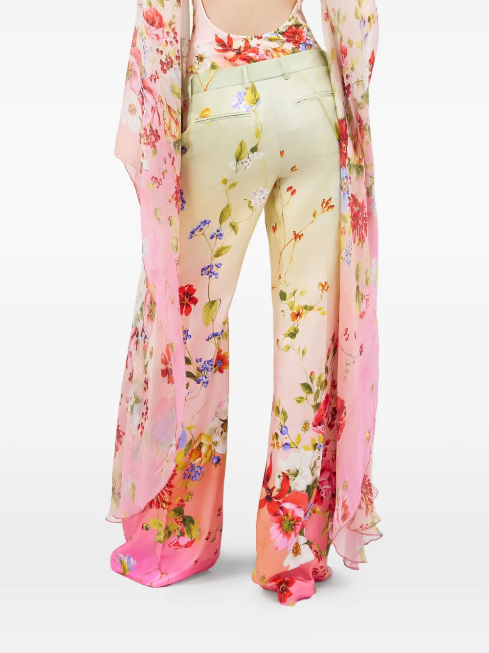  Roberto Cavalli Floral Print Trousers - Green 