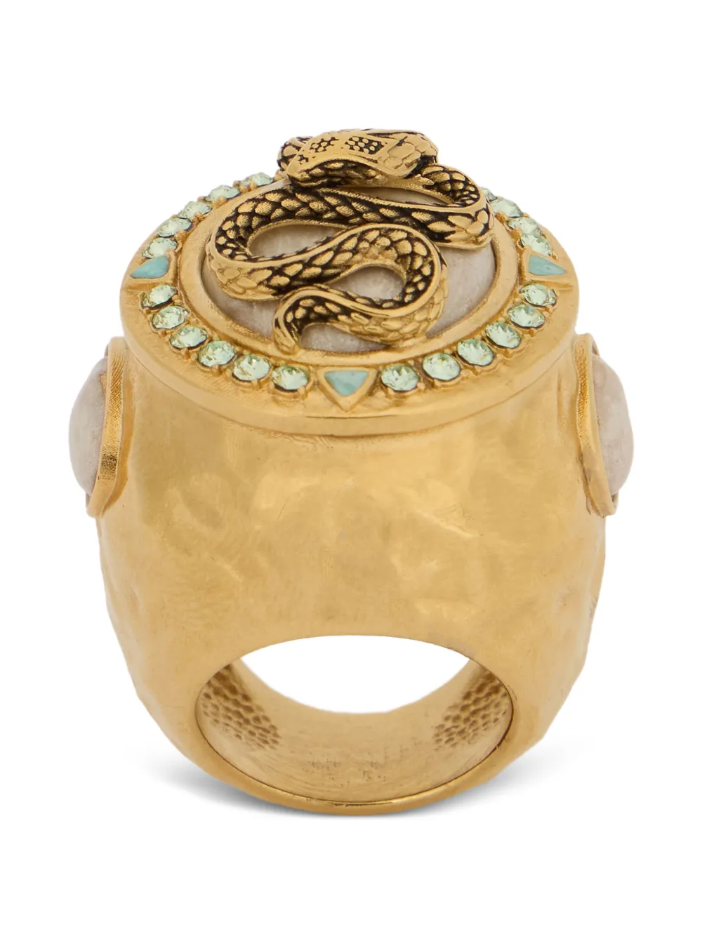 Roberto Cavalli Snake and Gemstone ring - Oro