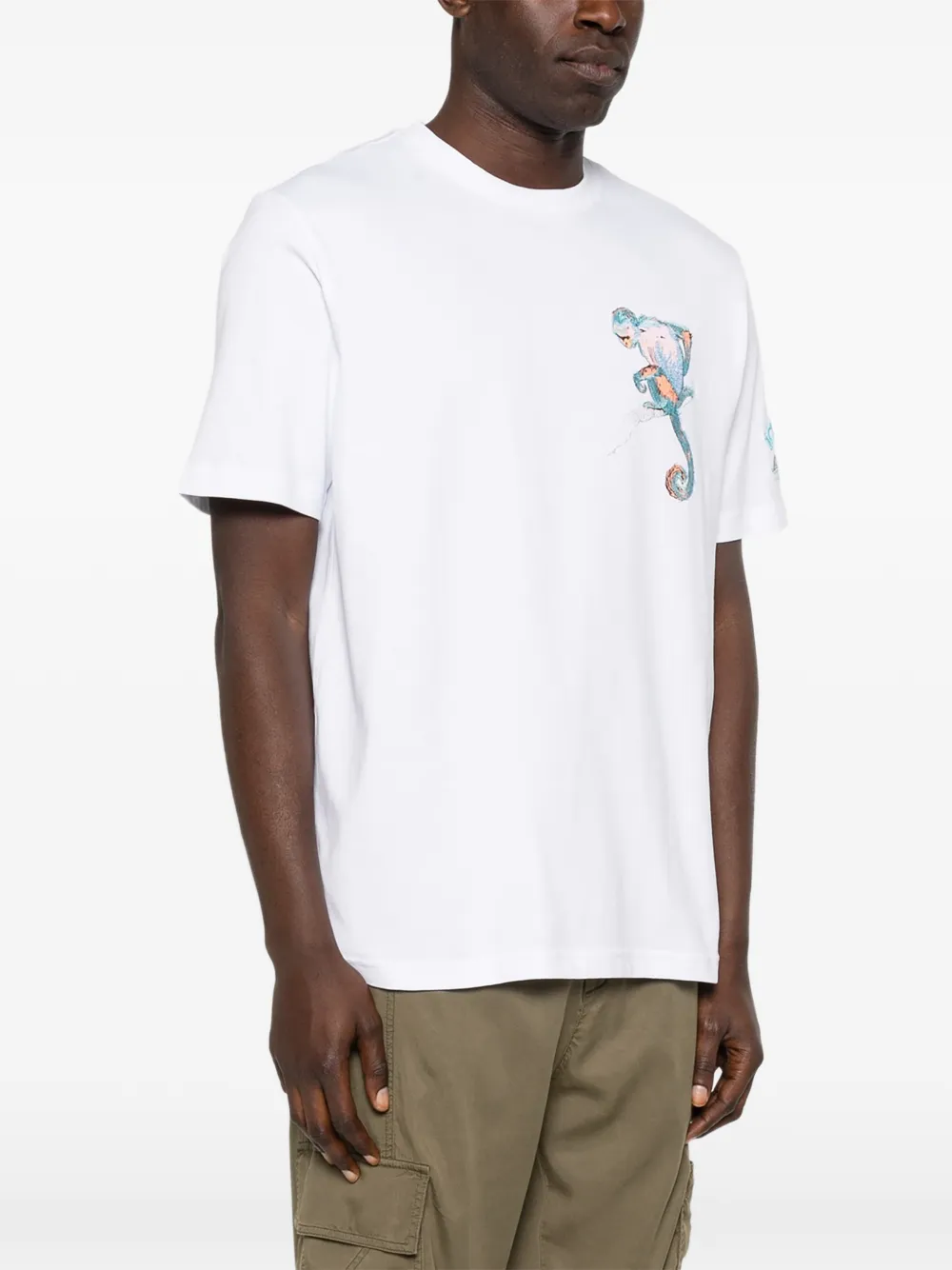 Iceberg T-shirt met geborduurde aap Wit