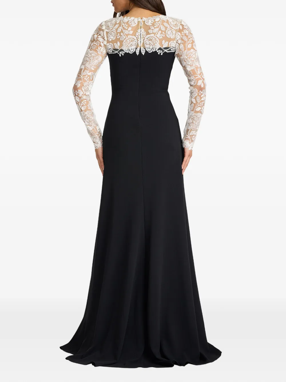 Tadashi Shoji Jurk met bloemenkant Zwart