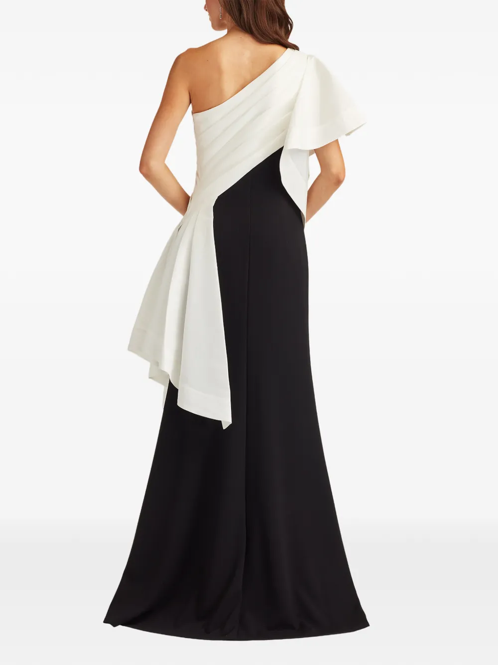 Tadashi Shoji Asymmetrische maxi-jurk Zwart