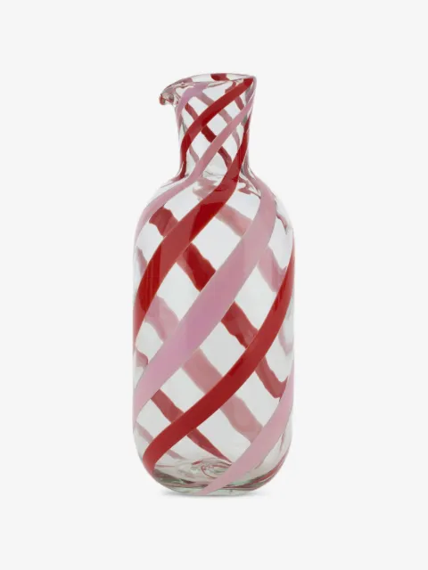 Lisa Corti Gestreifte Pervinch Glasflasche