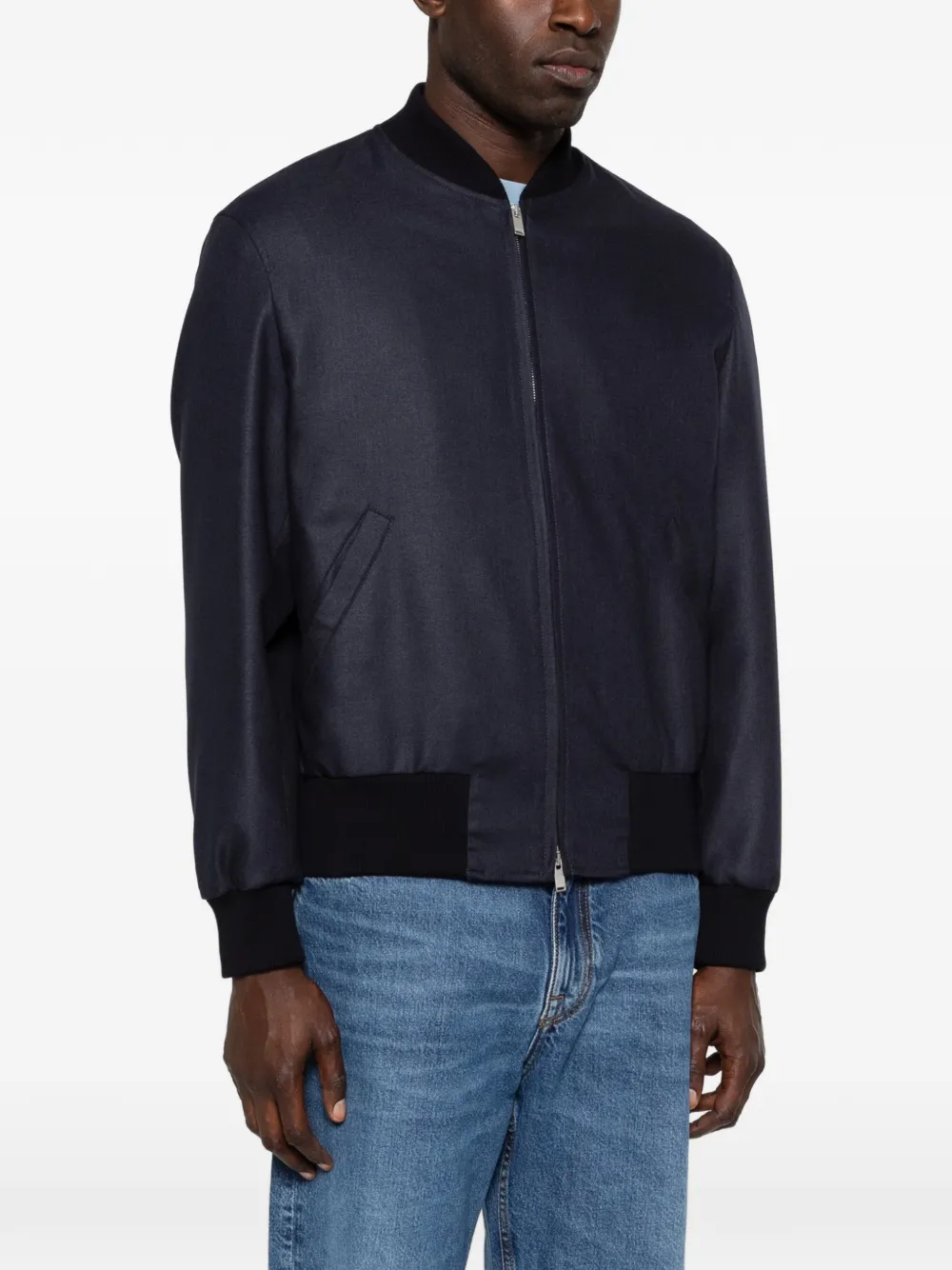  Lardini Zip Bomber Jacket - Blue 