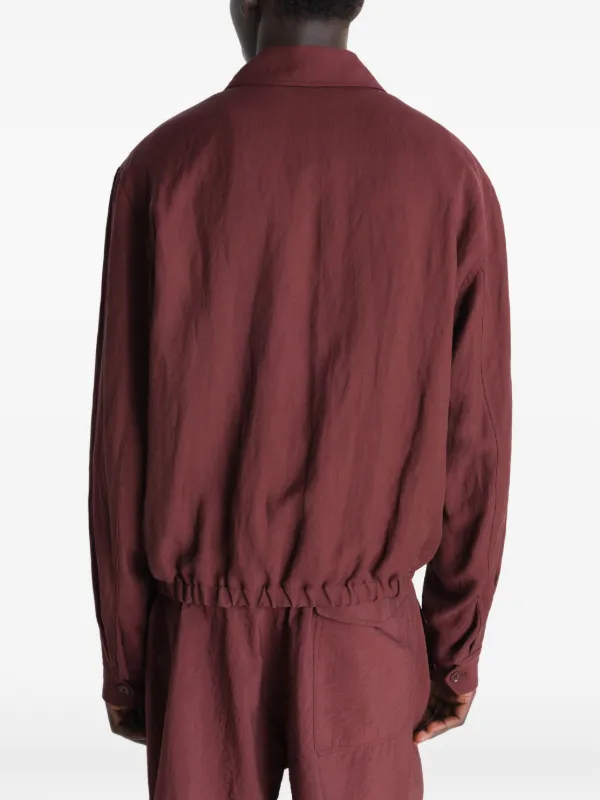 LEMAIRE Short Blouson In Viscose Linen Gabardine | Red | FARFETCH JO