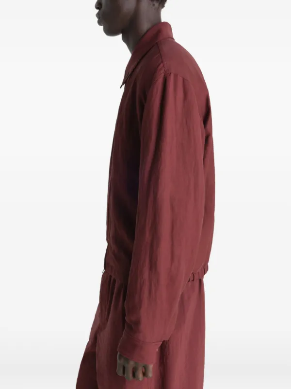 LEMAIRE Short Blouson In Viscose Linen Gabardine | Red | FARFETCH JO