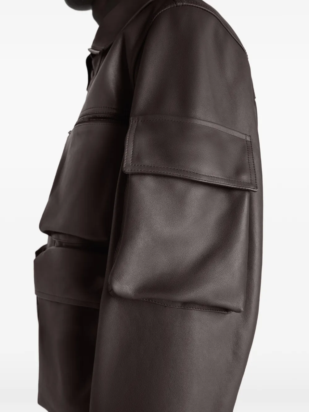 multi-pocket leather jacket