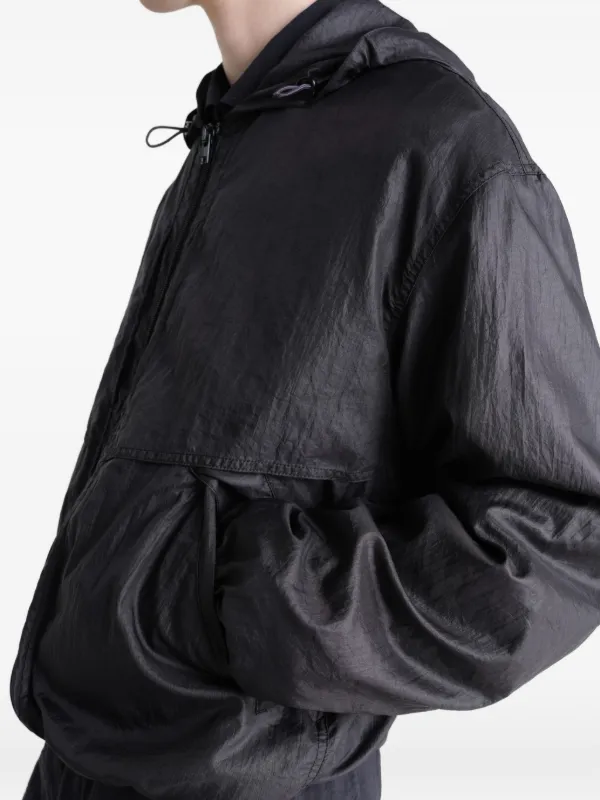 LEMAIRE Hooded zip-up Windbreaker | Black | FARFETCH JO