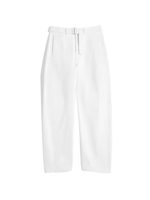 LEMAIRE bleached denim belt trousers