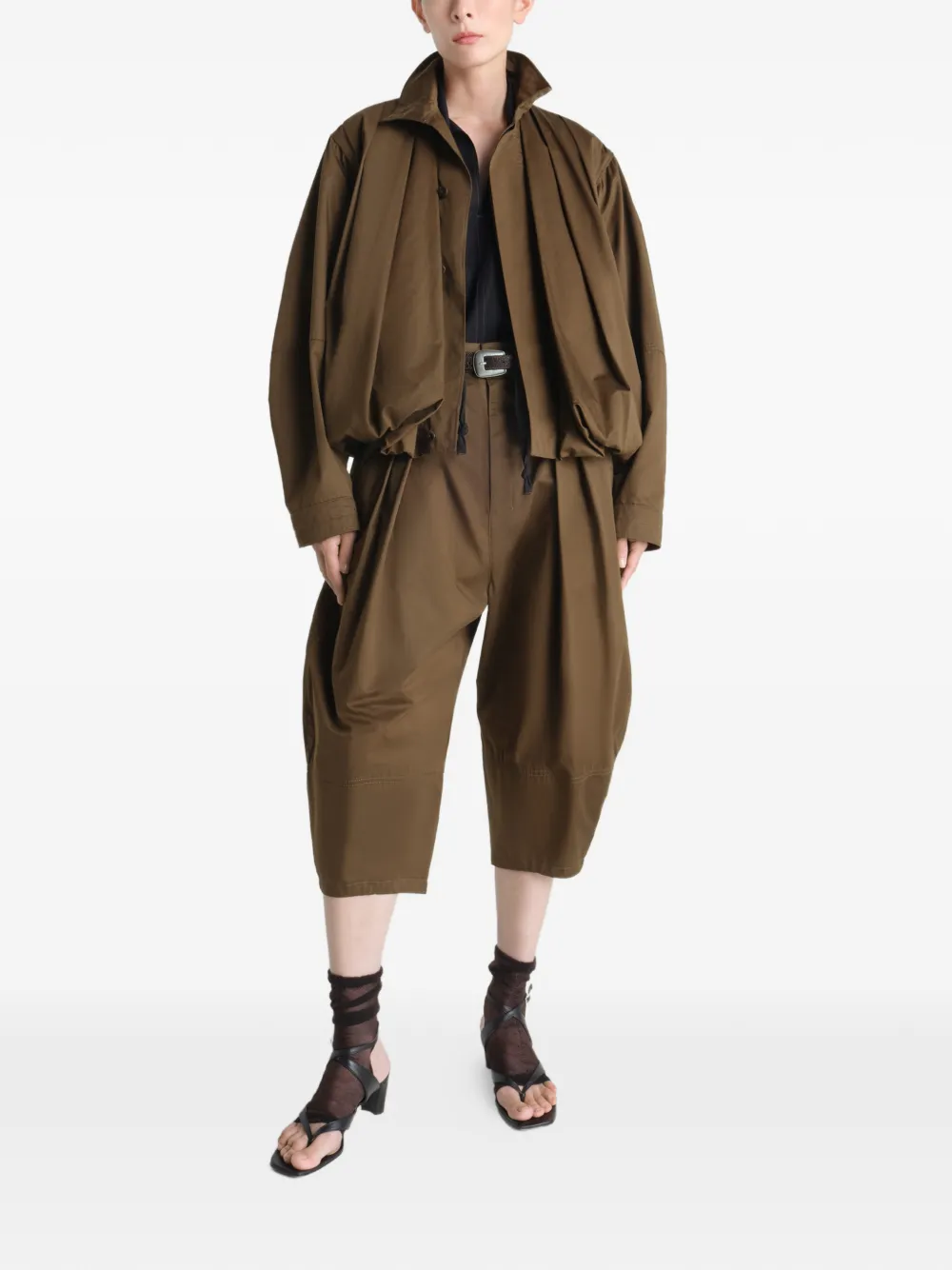  Lemaire Balloon Bermuda Shorts - Brown 
