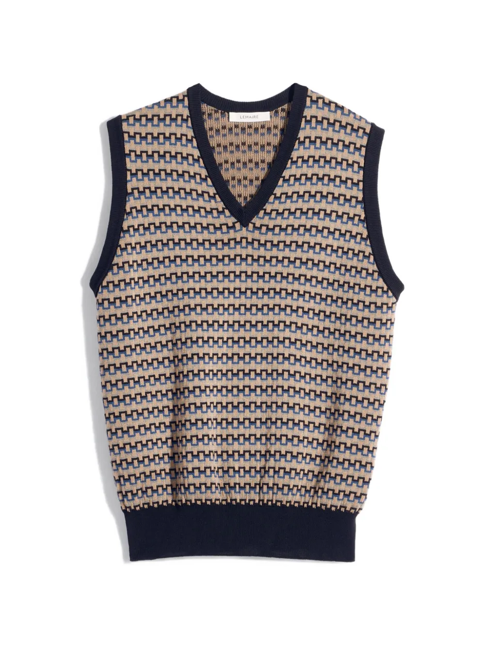 LEMAIRE patterned V-neck vest - Toni neutri