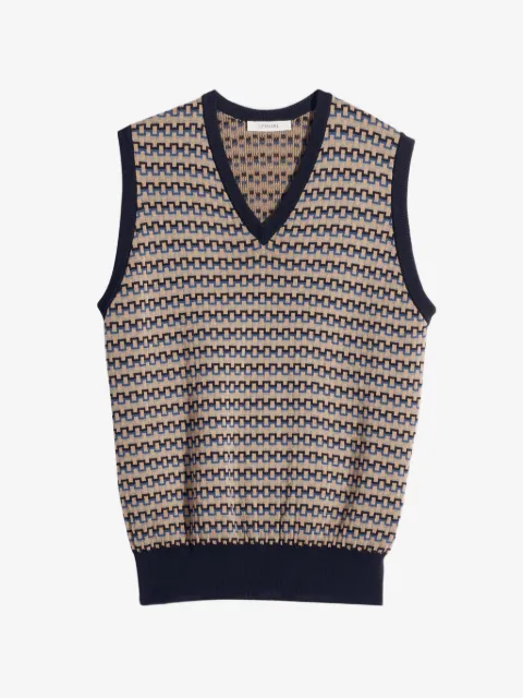 LEMAIRE patterned V-neck vest
