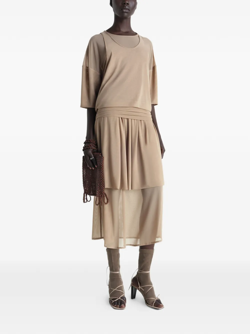  Lemaire Double Layer Midi Dress - Neutrals 