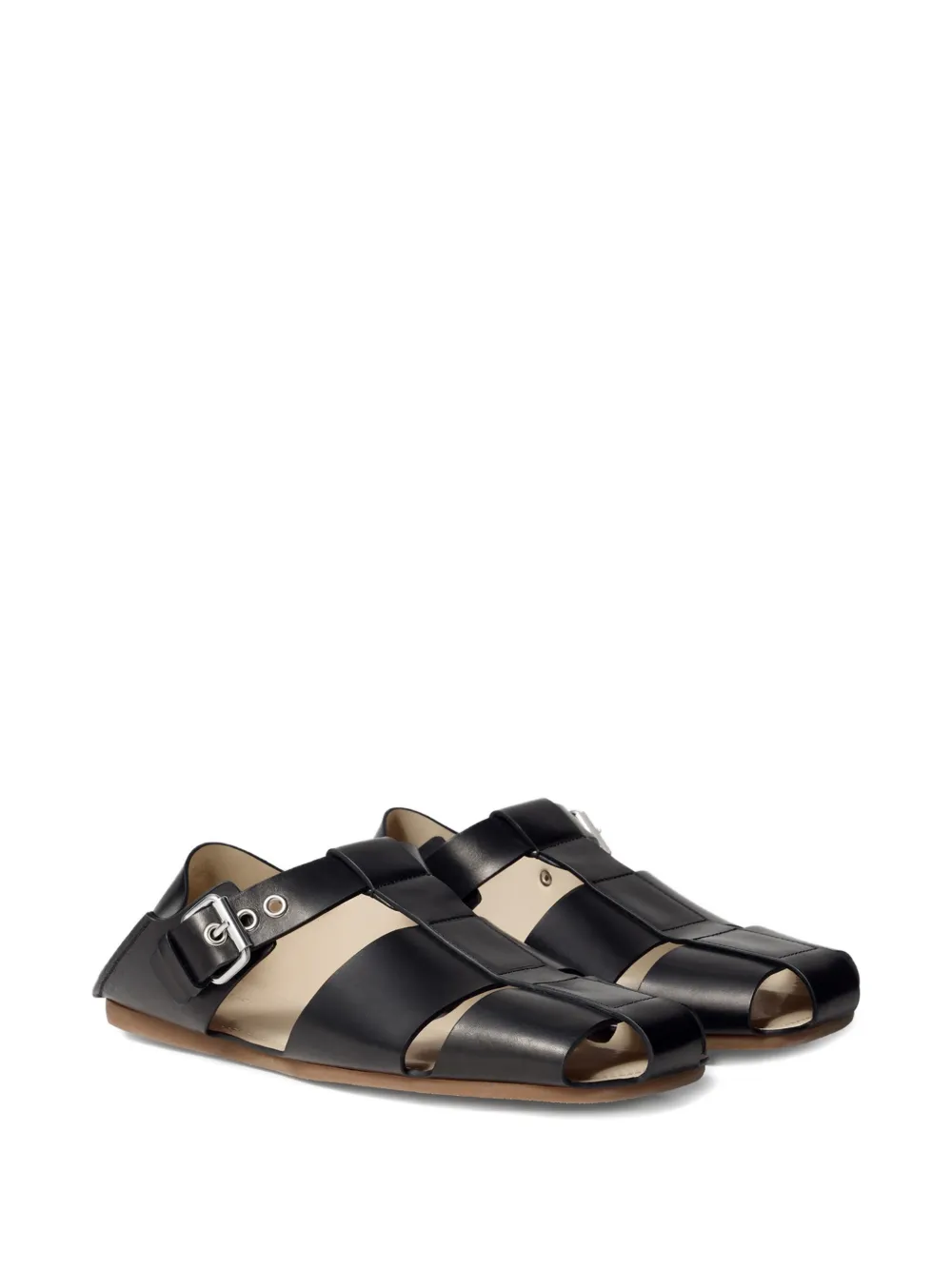 LEMAIRE Fisherman sandalen met ronde neus Zwart