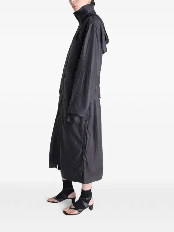 LEMAIRE Hooded Raincoat In Light Nylon | Black | FARFETCH AO