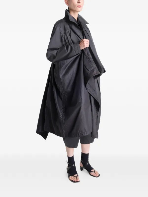 LEMAIRE Hooded Raincoat In Light Nylon | Black | FARFETCH AO