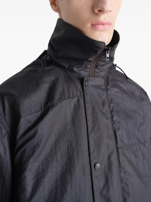 LEMAIRE Hooded Raincoat In Light Nylon | Black | FARFETCH AO