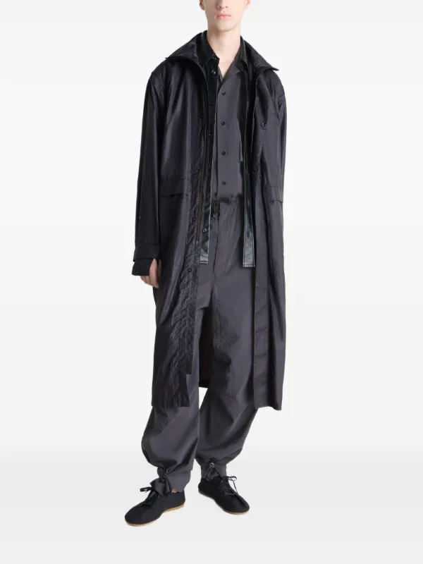 LEMAIRE Hooded Raincoat In Light Nylon | Black | FARFETCH AO