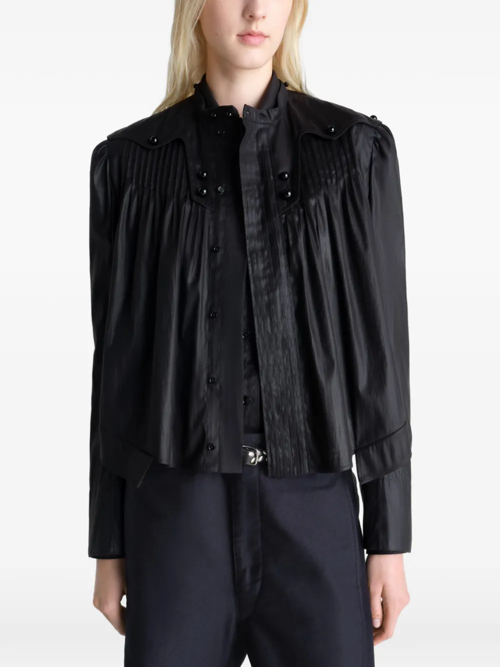  Lemaire Pleated Blouse - Black 