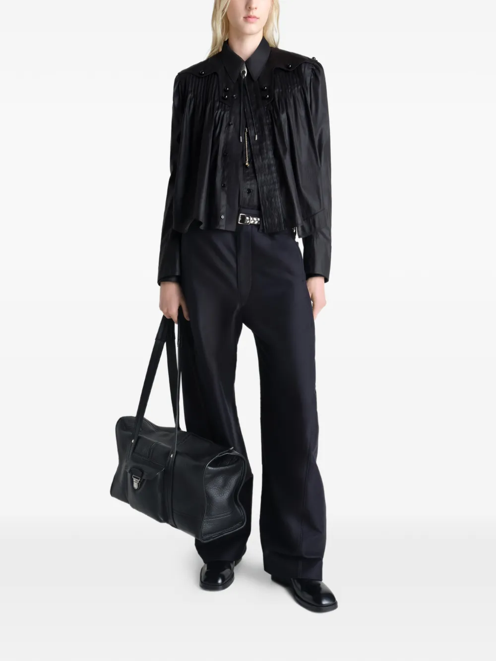  Lemaire Pleated Blouse - Black 