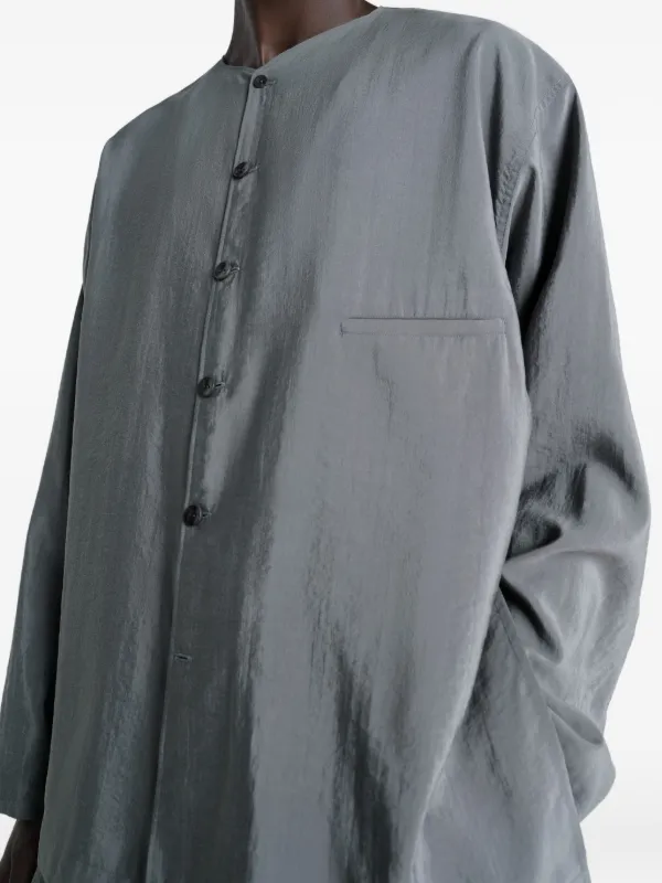 LEMAIRE V-neck Shirt In Dry Silk | Grey | FARFETCH ID