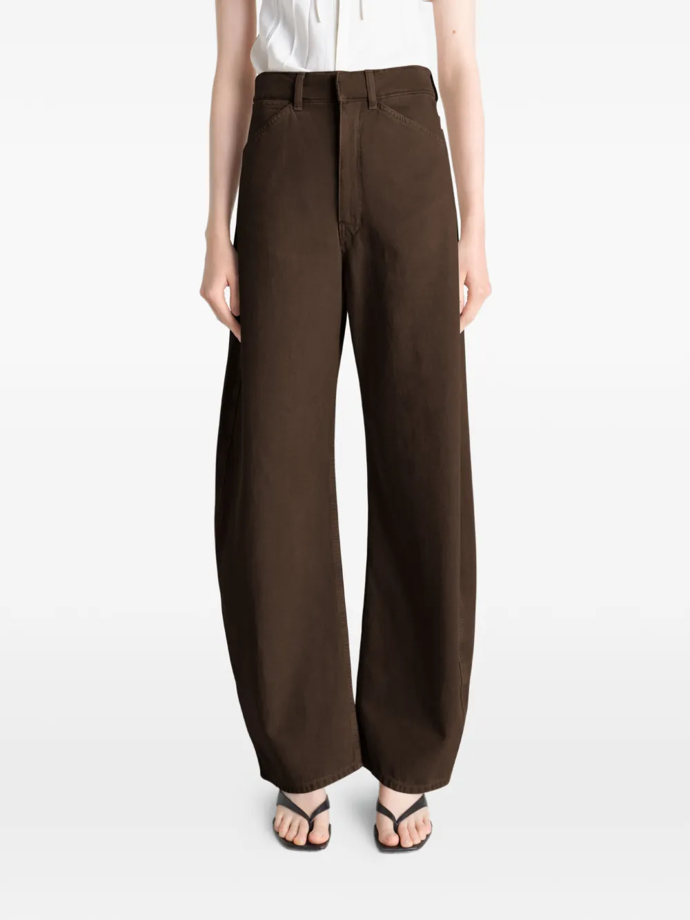 LEMAIRE High waist curved jeans Bruin