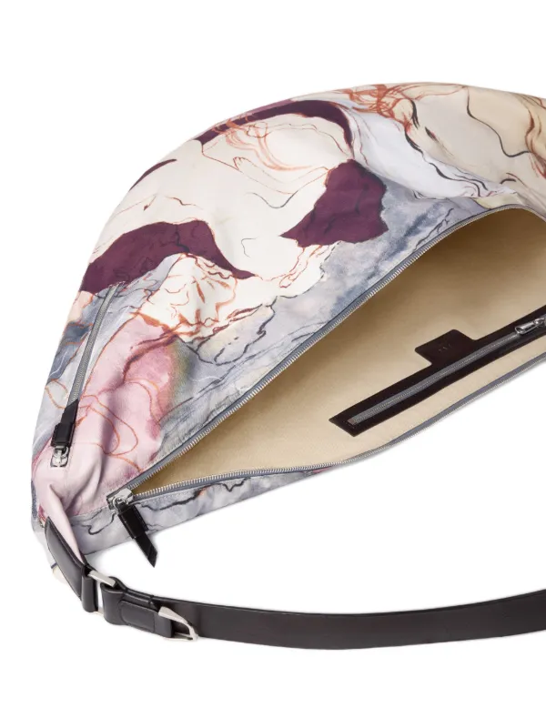LEMAIRE XL Quiver Clip Bag In Printed Cotton Canvas | Neutrals