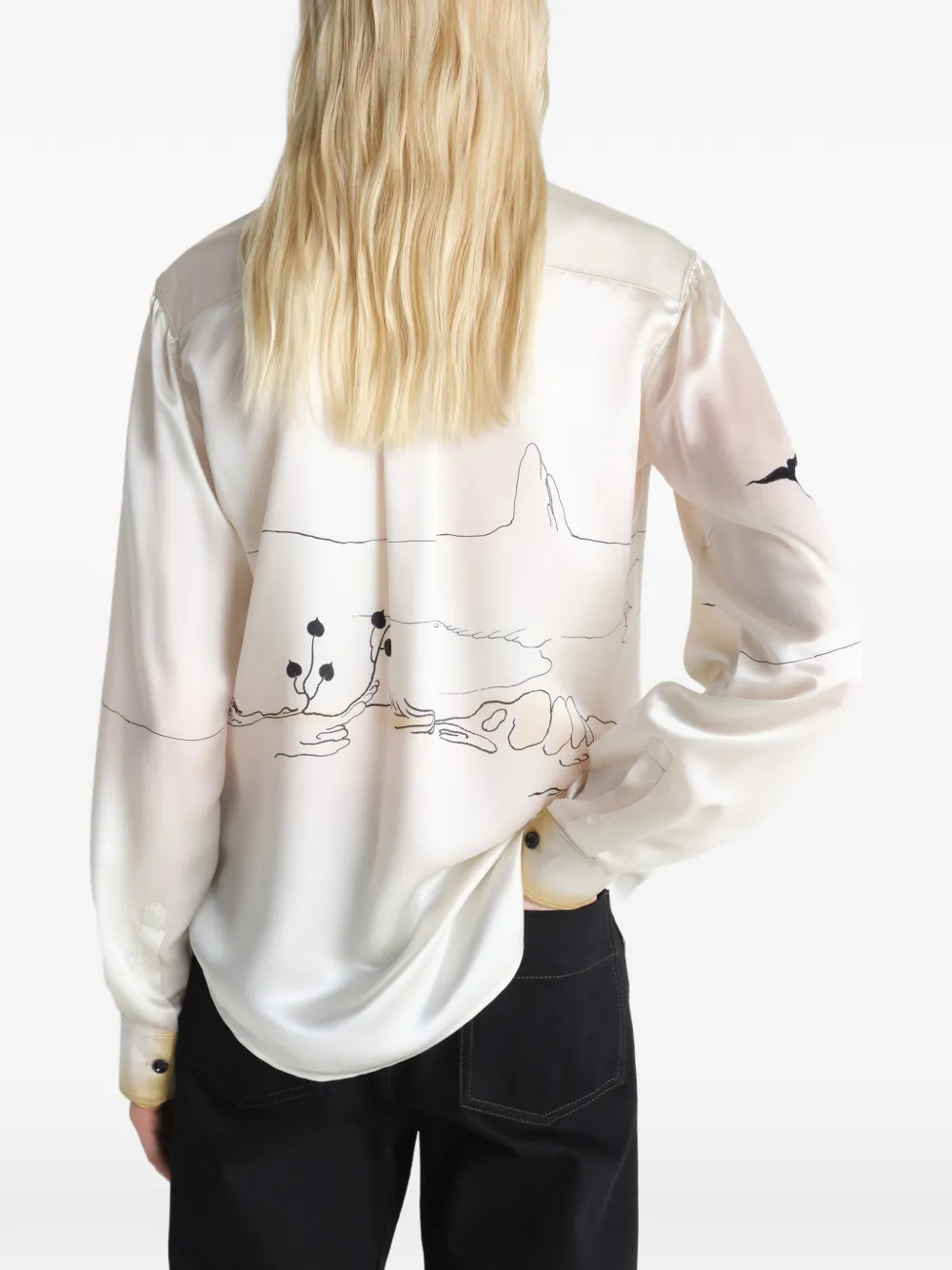 LEMAIRE Blouse met puntige kraag Beige