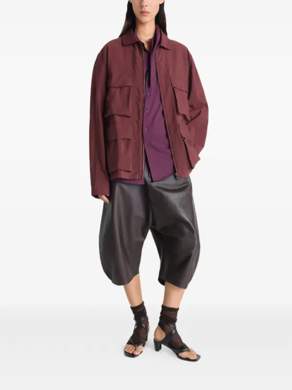 LEMAIRE four-pocket zip-up Long Sleeve Jacket | Red | FARFETCH CH