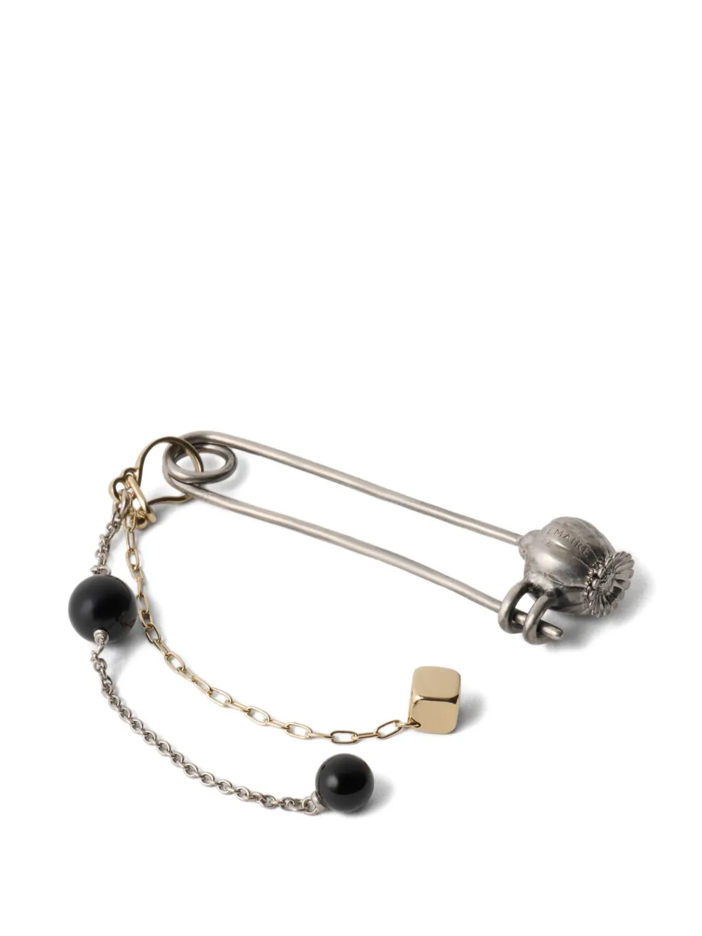thistle bead safety-pin brooch