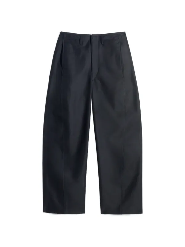 Lemaire Twisted Chino Pants in Cotton Satin in Blue
