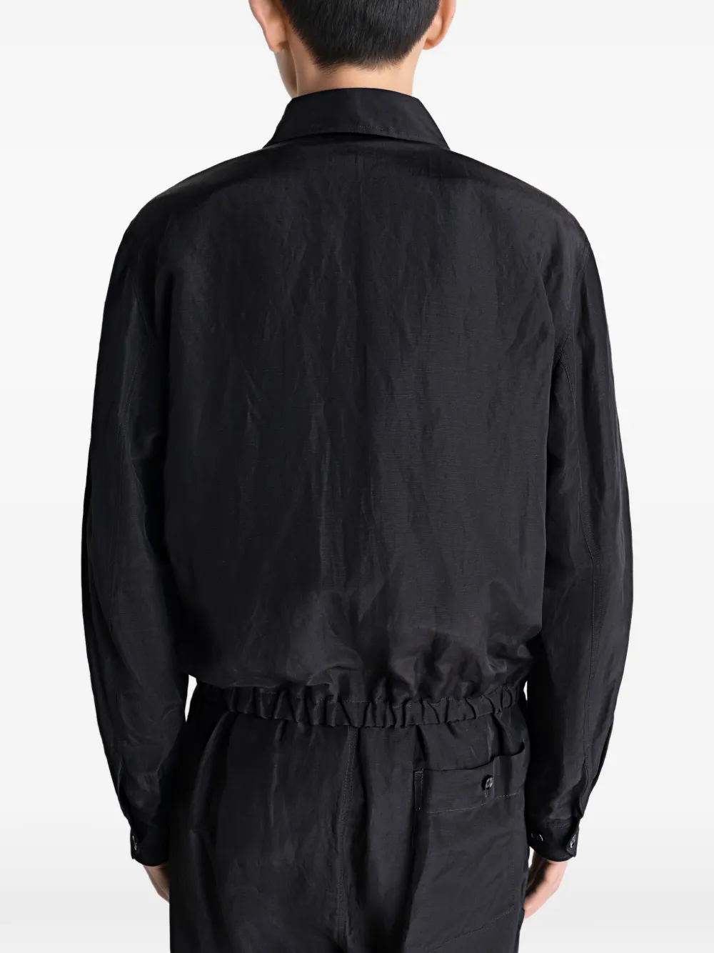 ジャケット・アウター LEMAIRE COTTON SILK ZIP SHIRT SIZE 48 L LEMAIRE zip-fastening Jacket | Black | FARFETCH JO