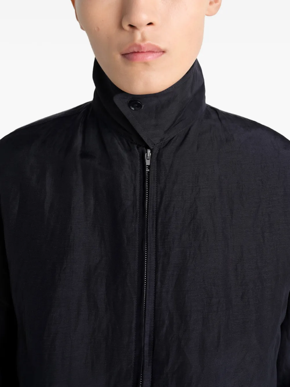 LEMAIRE Short Blouson In Linen Viscose | Black | FARFETCH JO