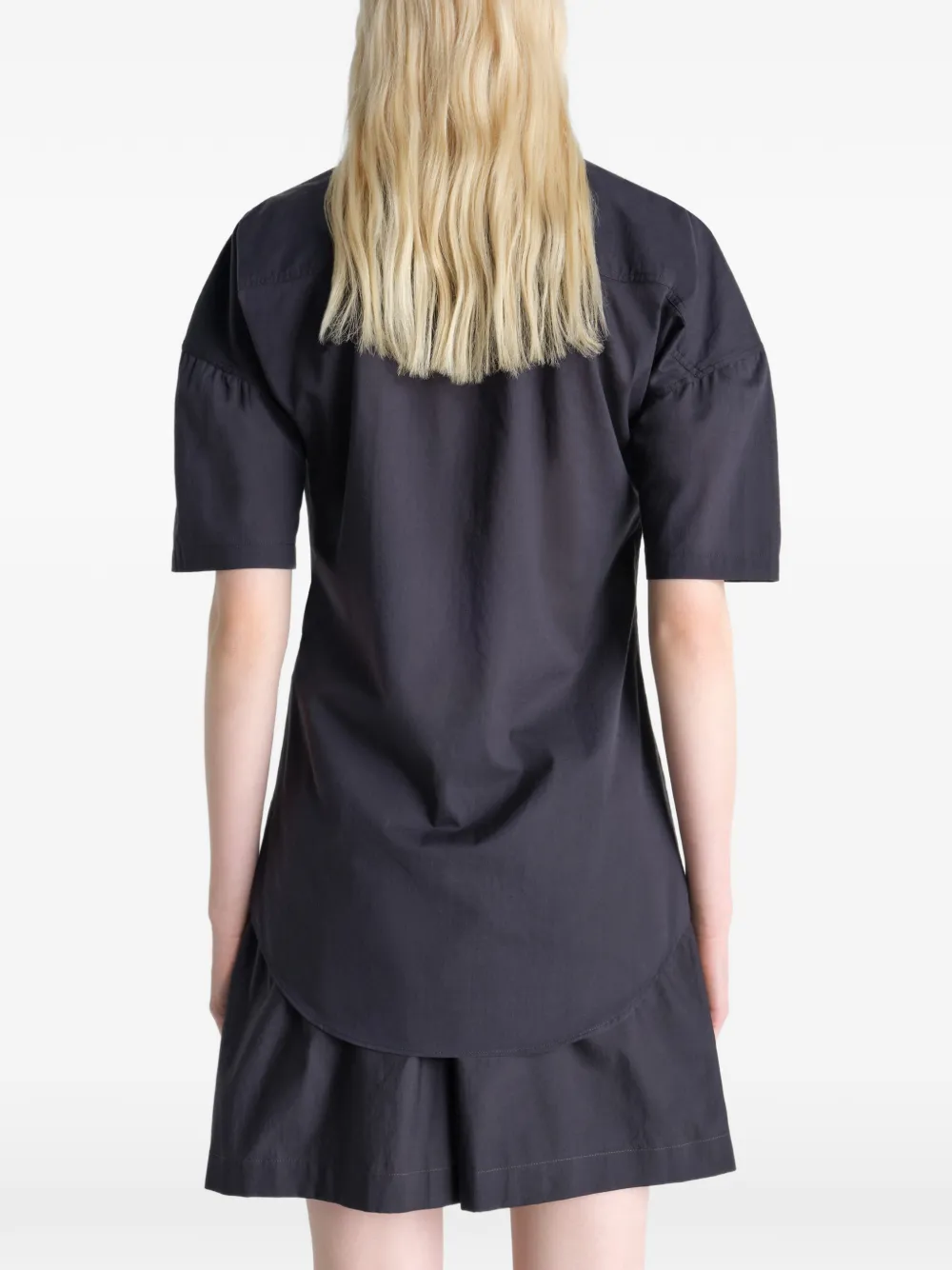 LEMAIRE Blouse met sjaaldetail en korte mouwen Zwart