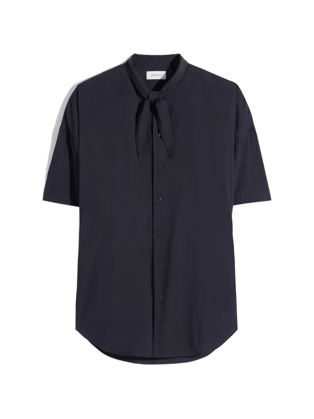 LEMAIRE scarf-detail short-sleeve shirt - Nero