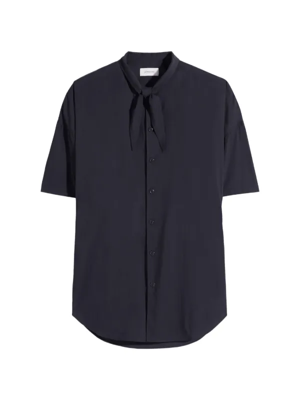 Lemaire Scarf-detail Short-sleeve Shirt in Black