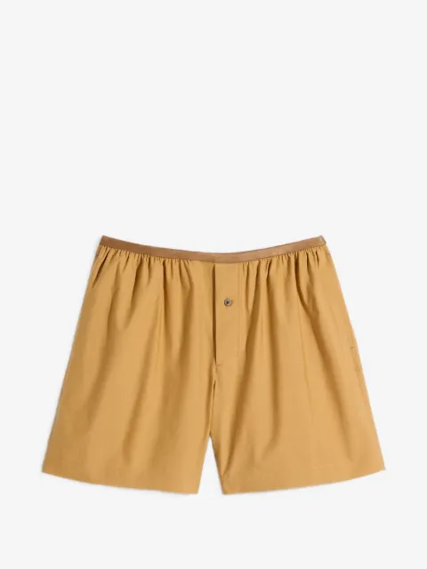LEMAIRE boxed shorts in washed cotton silk