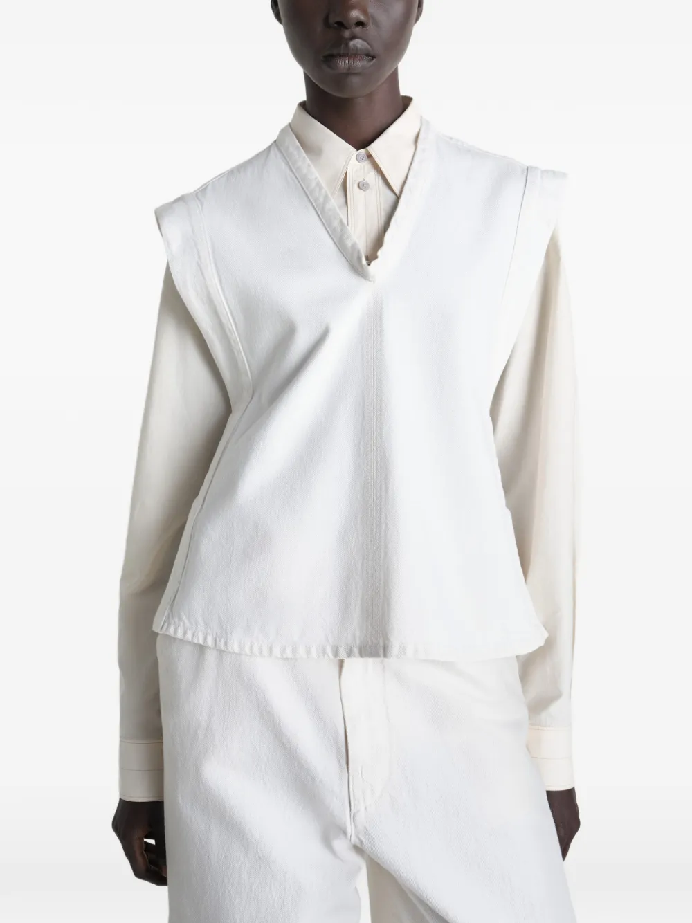 LEMAIRE Chasuble in denim Wit