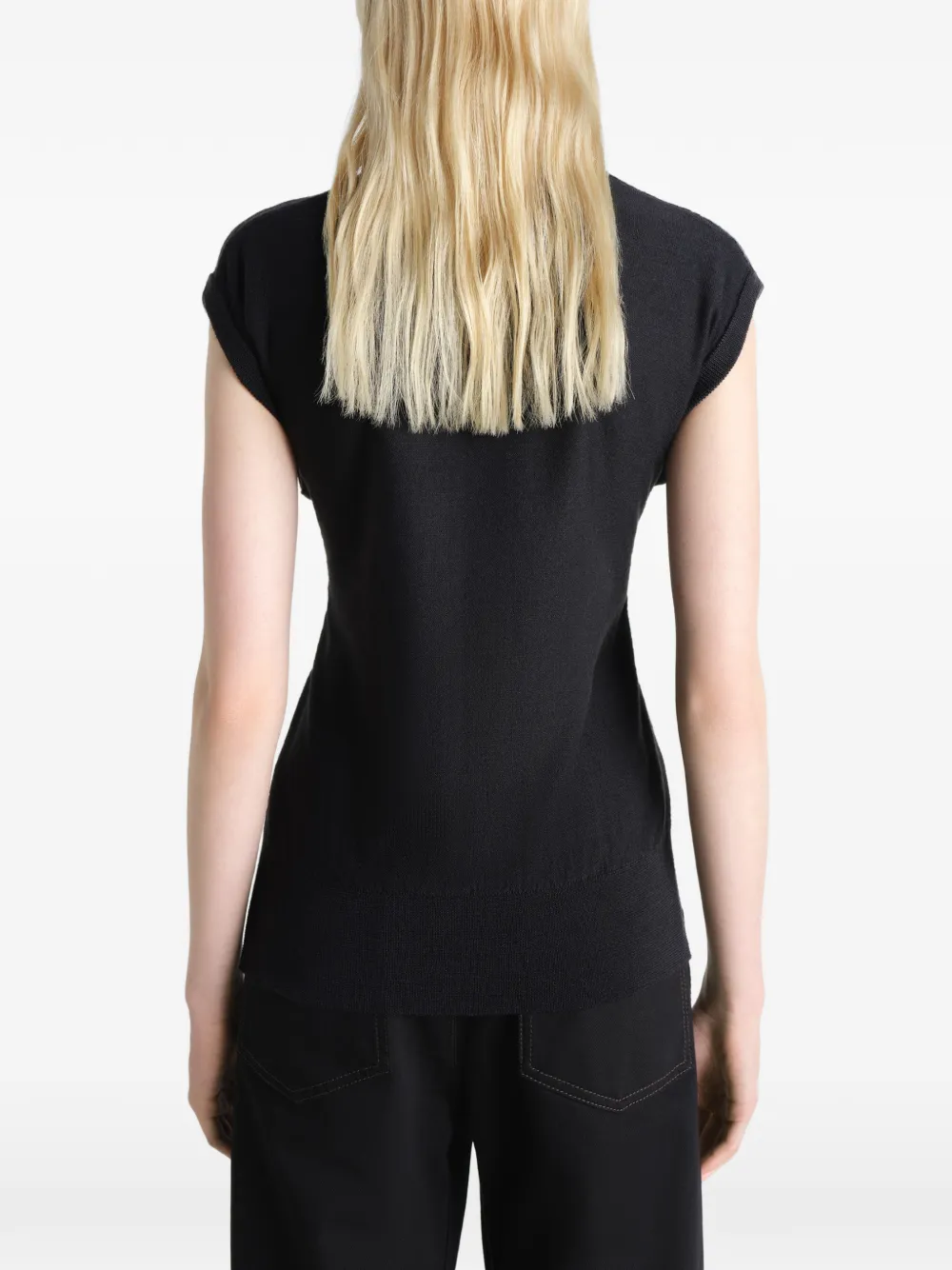 LEMAIRE Mouwloze top met knopen Zwart