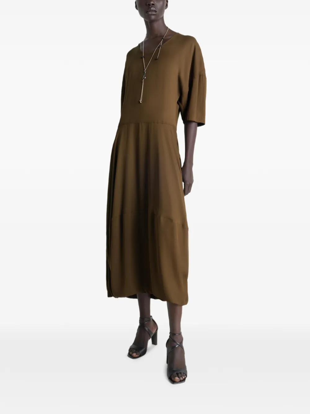 LEMAIRE Balloon midi-jurk Bruin