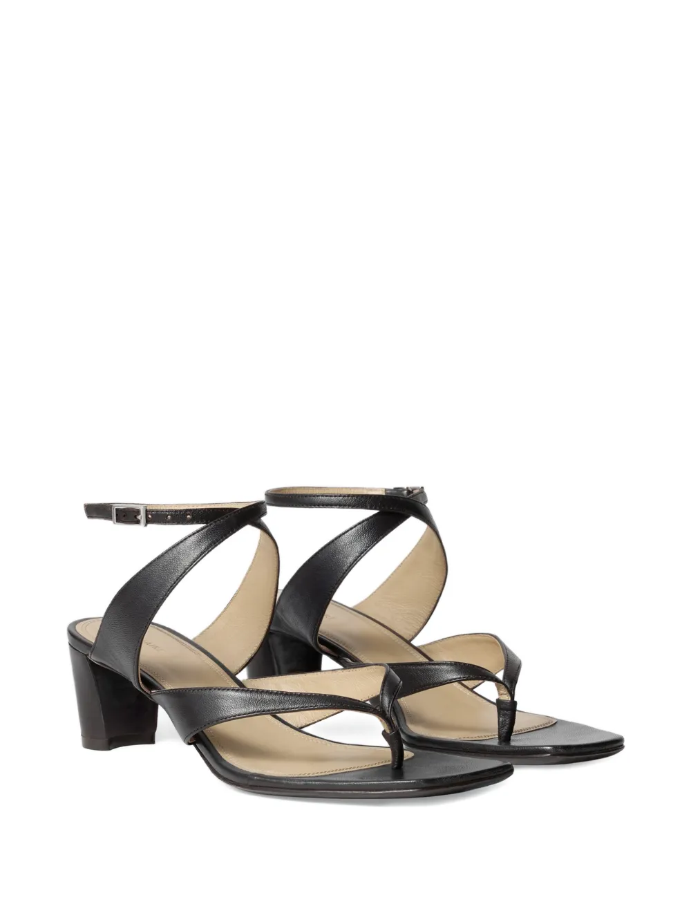 LEMAIRE thong heeled sandals Zwart