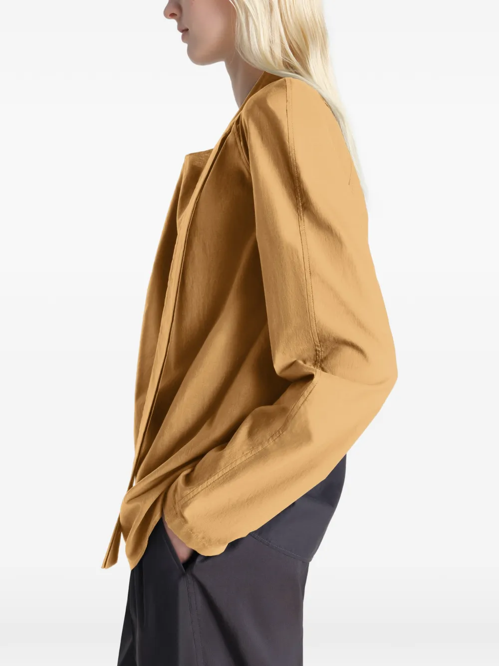 LEMAIRE Blouse met raglan mouwen en gestrikte hals Geel