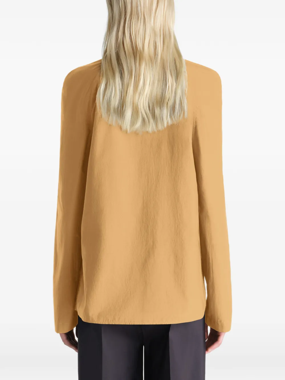 LEMAIRE Blouse met raglan mouwen en gestrikte hals Geel