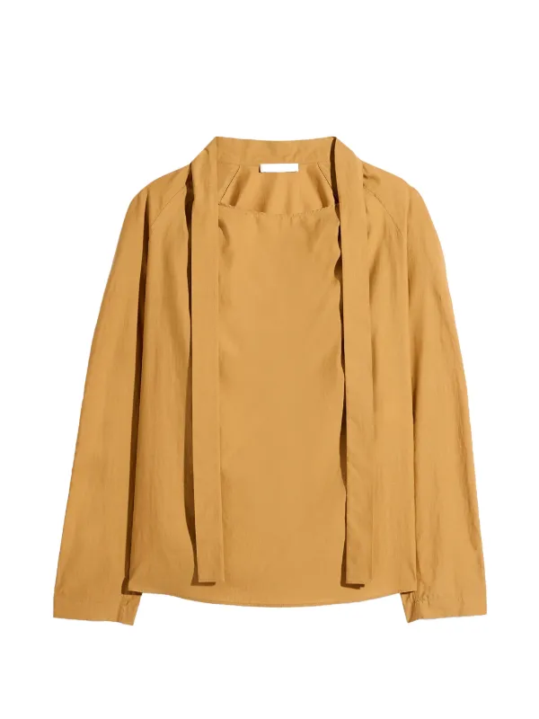 Lemaire Ascot Tie-neck Blouse in Yellow