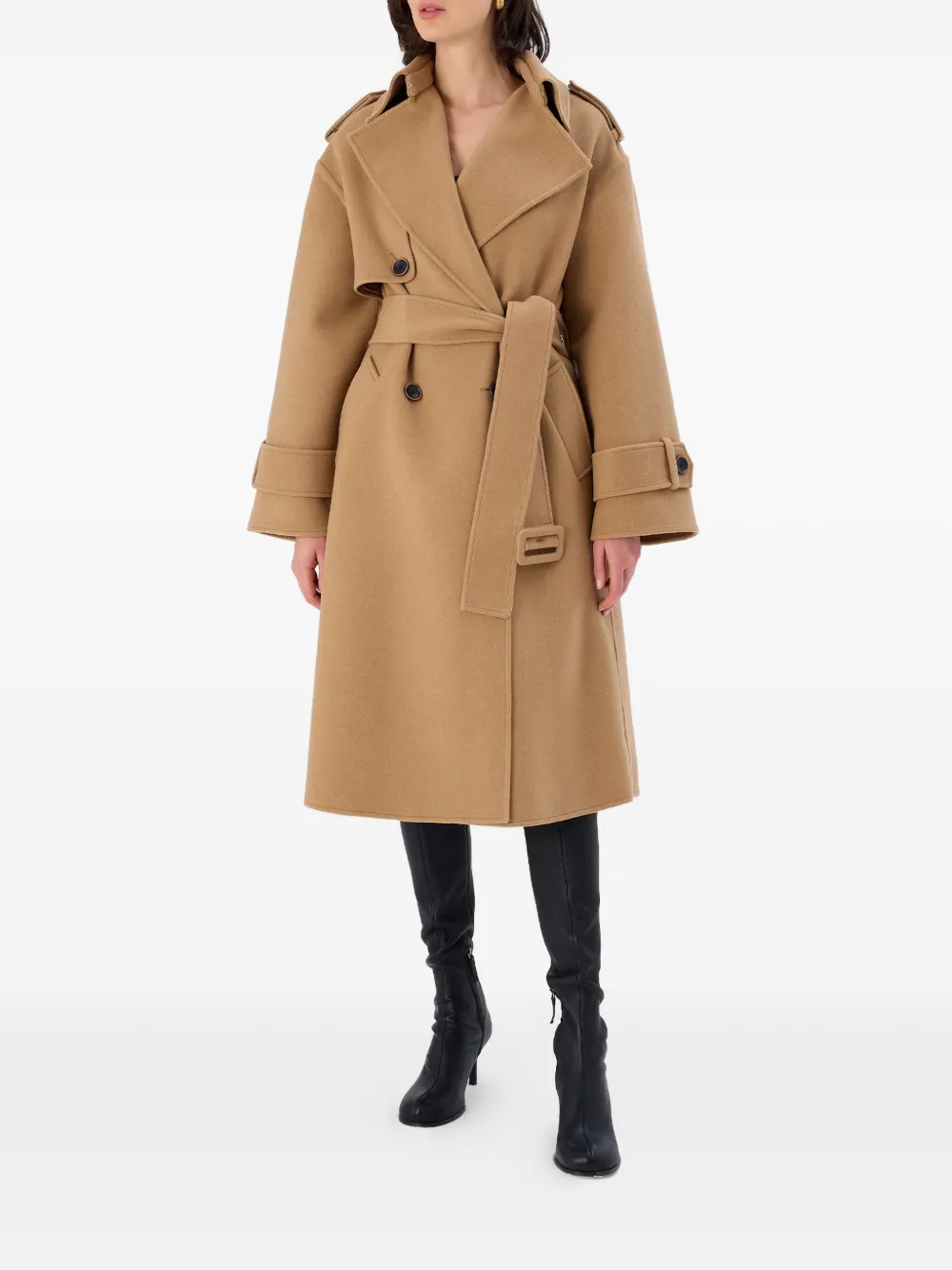 OCCLEUS Charlotte jas met ceintuur Beige