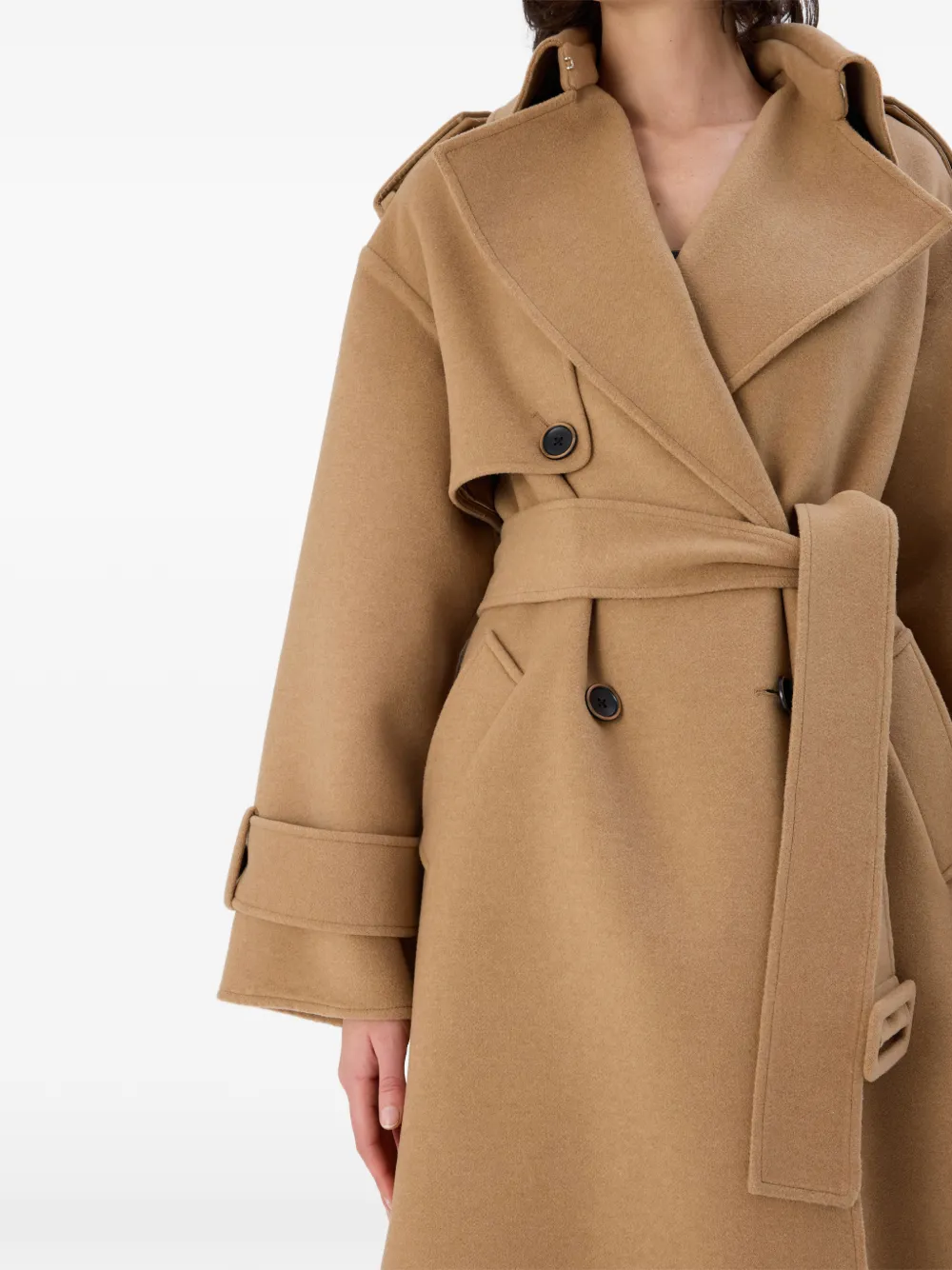 OCCLEUS Charlotte jas met ceintuur Beige