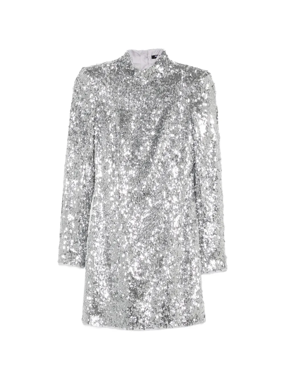Balmain sequin-embellished high-neck mini dress - Silber